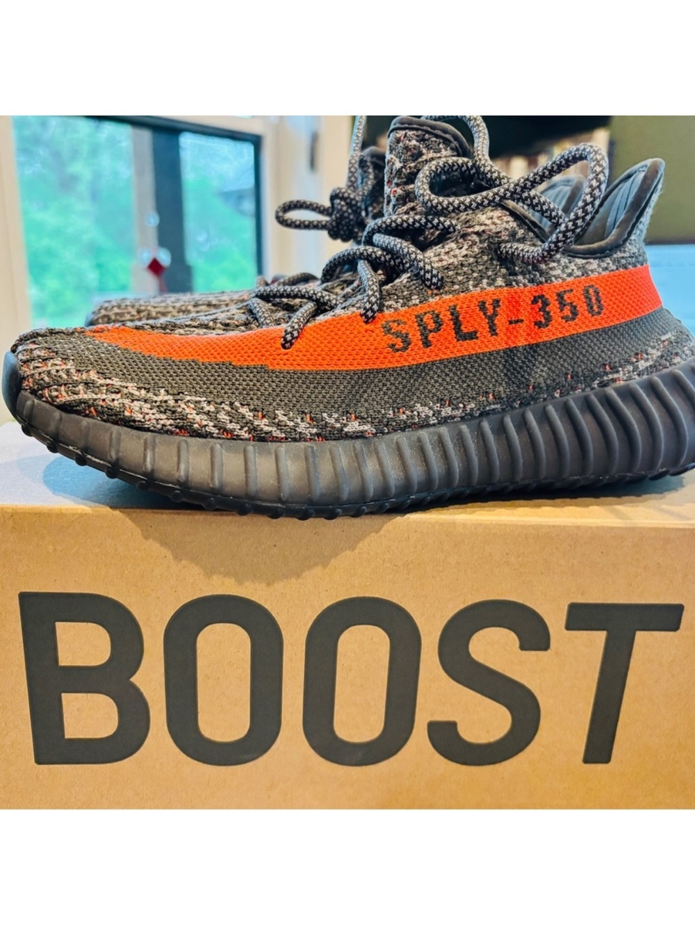 adidas Yeezy Boost 350 V2 Gray with Orange Stripe